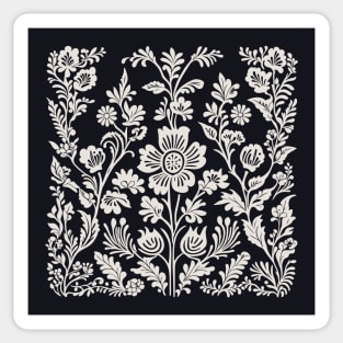 White floral scandinavian pattern Sticker